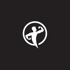 Gym and fitness logo design template, Made with lines that look elegant and minimalist.