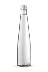 Glass bottle of water isolated on a white.