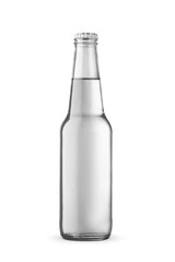 Glass bottle of water isolated on a white.