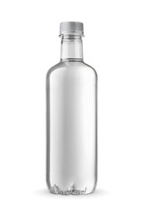 Bottle of purified water isolated on white.