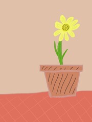 flower in a pot illustration iPad drawing minimalist 