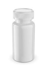 Medical bottle mockup template isolated on white. 3D rendering.