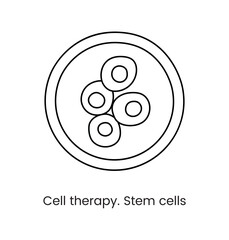 Cell therapy icon line in vector, medical illustration of stem cells. © GrandDesign