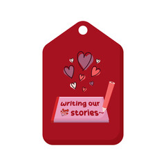 Valentines Day Tag Labels in Flat Illustration