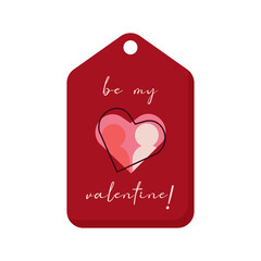 Valentines Day Tag Labels in Flat Illustration