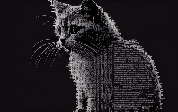 AI concept with illustration made of ascii code