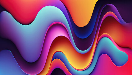 Fototapeta premium Beautiful mesmerize waves of colorful pattern, wavy surfaces, beautiful background, vintage pastel colors ,made with Generative AI