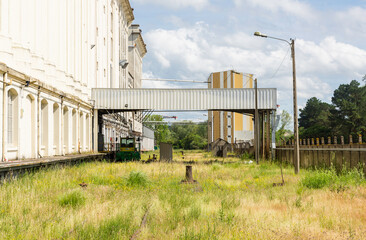 Fototapeta na wymiar Abandoned factory where nature has taken over