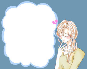 失恋に苦しむ女性　吹き出し