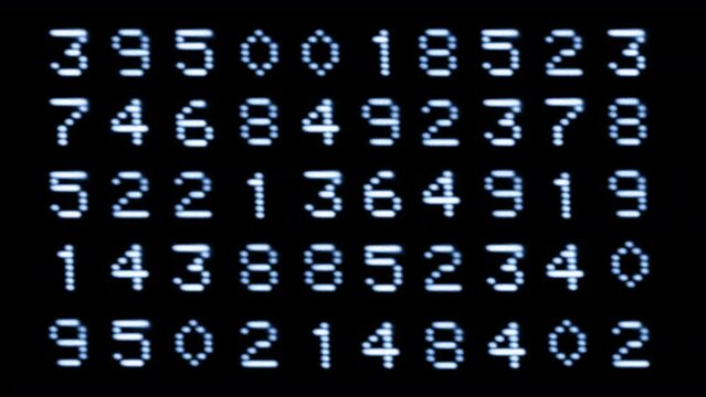 Numbers and code written on computer screen