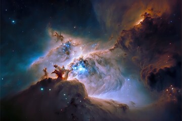 Nebula in deep space made with generative ai
