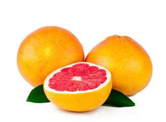 Fresh grapefruit isolated on a white background