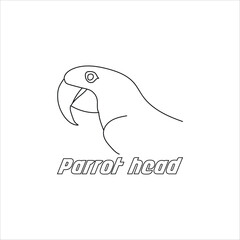 Obraz premium Bird icon. Parrot head symbol line art icon design concept stock illustration