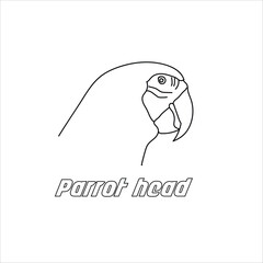 Bird icon. Parrot head symbol line art icon design concept stock illustration