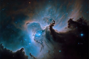 Fototapeta na wymiar Nebula in the universe made with generative ai