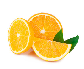 Sliced orange isolated on a white background