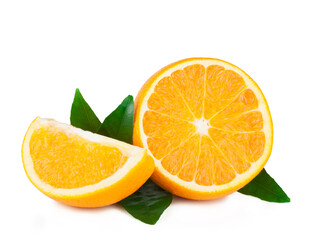 Orange slices isolated on a white background