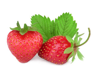 Strawberries isolated on a white background