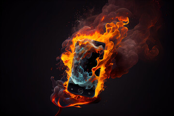 burning phone concept