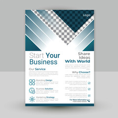 Start your business share ideas with world company business flyer design