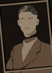 Vintage Foto junger Mann Illustration