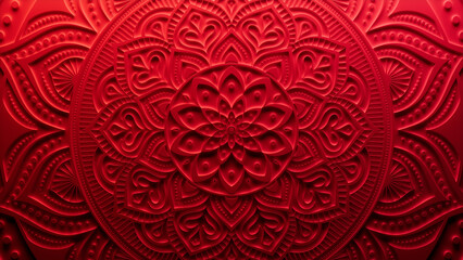 Diwali Concept featuring a Red Three-dimensional Decorative Pattern. Festival Background. 3D Render.