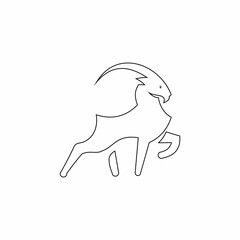 One line drawing of goat continuous style design