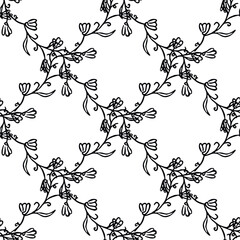 Fototapeta premium Seamless floral pattern. Doodle background with flowers. Spring pattern