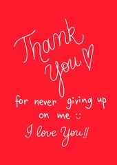 Thank You card for Valentine's Day