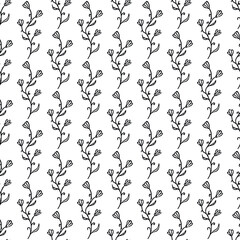 Seamless floral pattern. Doodle background with flowers. Spring pattern