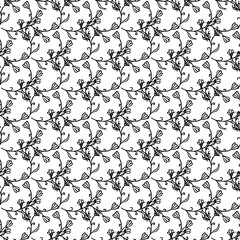 Seamless floral pattern. Doodle background with flowers. Spring pattern