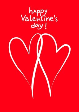 Two hearts entangled Valentine's Day card