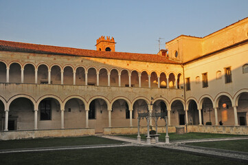 Fototapeta na wymiar Franciacorta, Abbazia Olivetana dei Santi Nicola e Paolo VI - Rodengo Saiano (Brescia)