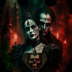 Valentine´s day, AI Generated, gothic love.
