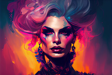 Portrait of drag queen