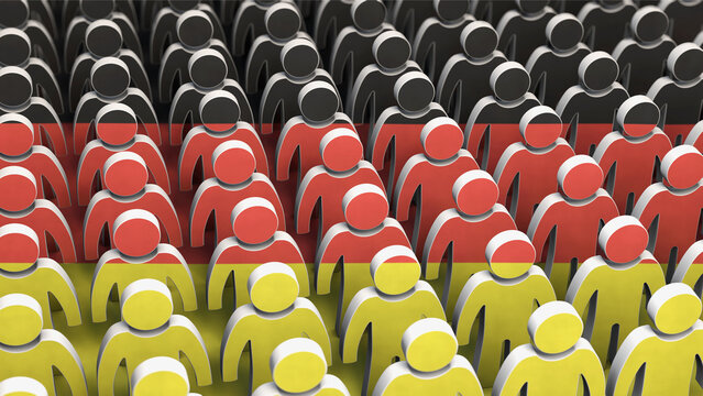 Figuren in Schwarz Rot Gold - Menschen in Deutschland