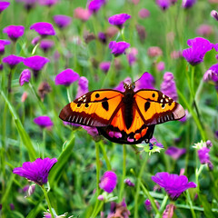 Naklejka premium butterfly on flower