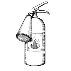 Fire extinguisher engraving PNG illustration with transparent background