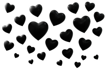 Black hearts 3d style isolated 