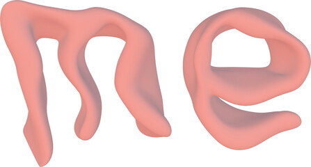 Me Metal 3D Word Self Love Futuristic Abstract Text Sticker