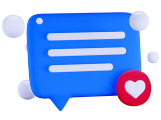 3d rendering chat message like notification