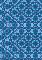 seamless pattern with blue ornament