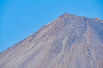 Nevado de Colima and Colima volcano together in a clear sky