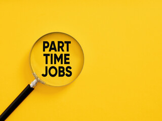 Part time jobs announcement. Business employment and recruitment ad. Working part time. Looking for a part time employee.