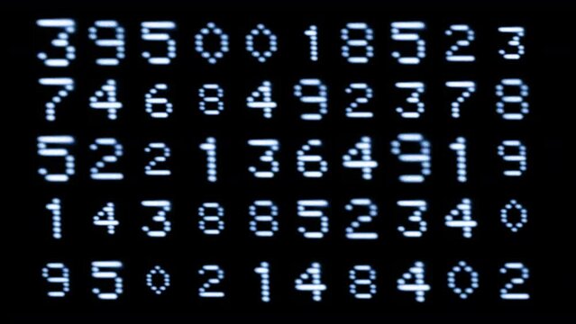 Numbers and code written on computer screen
