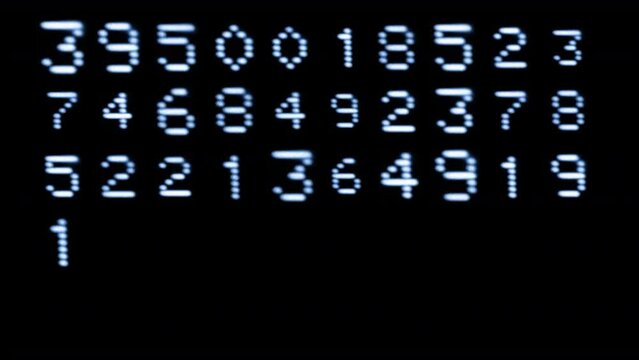 Numbers and code written on computer screen