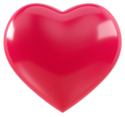 Red heart isolated on a transparent background. Cut out object in 3D illustration with Valentines and love concept
