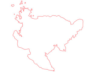 佐賀県　地図　白色　イラスト