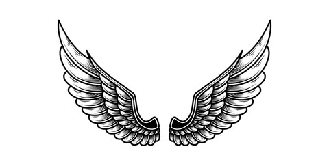 vector angel wings tribal tattoo