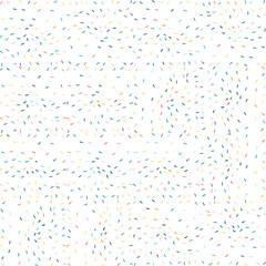 Vector organic seamless abstract background, party confetti pattern. Colorful pastel colored mosaic of simple shapes on white background.